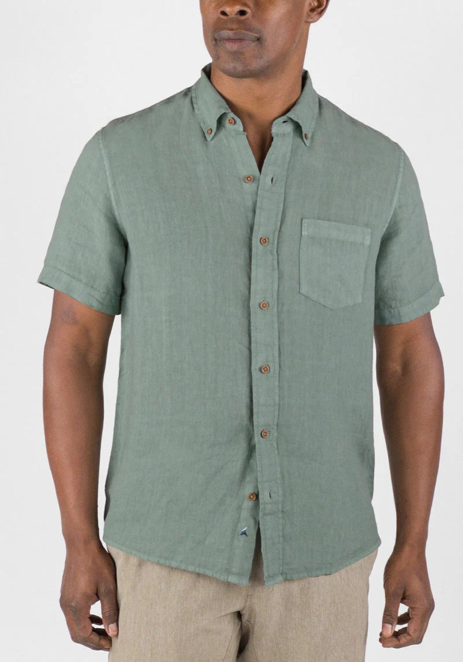 Tailor Vintage Green Puretec Cool Cotton/Linen Blend Shirt/18045